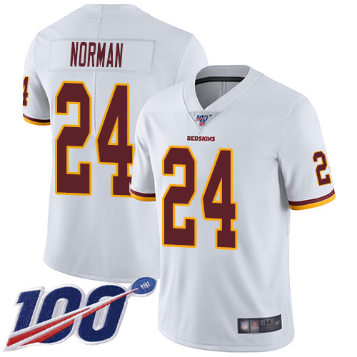 Washington Redskins Limited White Men Josh Norman Road Jersey NFL Football #24 100th Season Vapor->youth nfl jersey->Youth Jersey